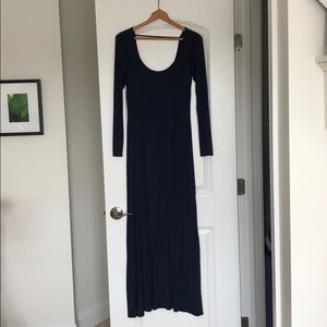 Ella Moss navy long sleeved maxi dress